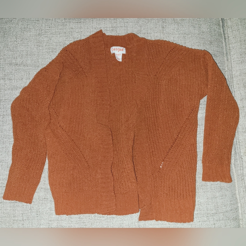 Girls Brown Cardigan Sweater Size XS